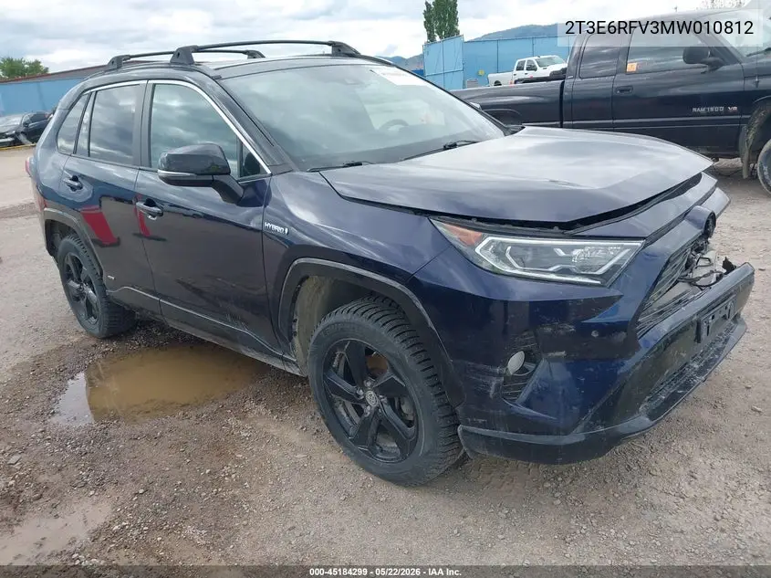 2021 Toyota Rav4 Hybrid Xse VIN: 2T3E6RFV3MW010812 Lot: 45184299