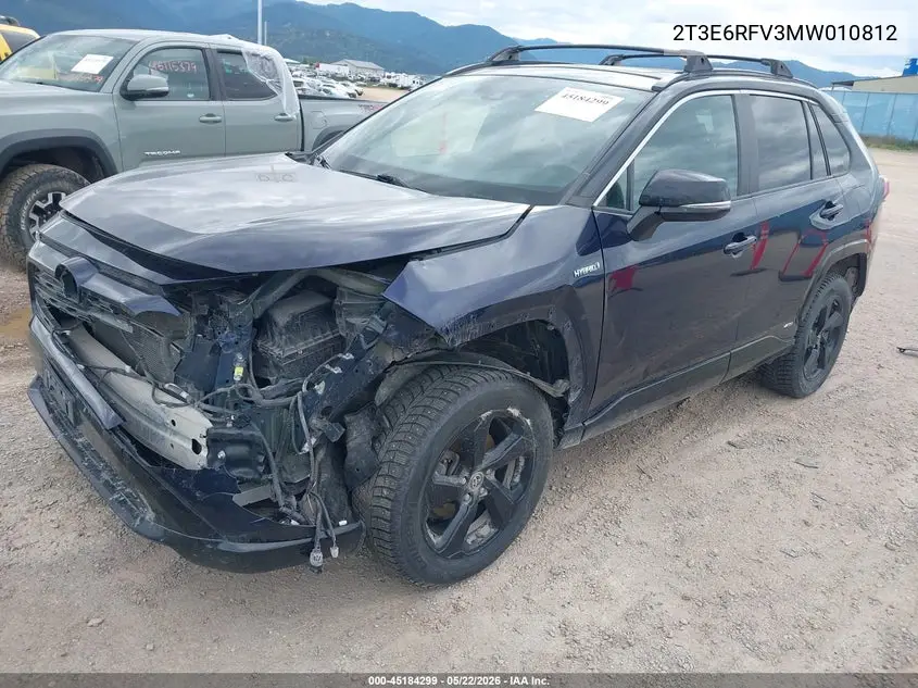 2021 Toyota Rav4 Hybrid Xse VIN: 2T3E6RFV3MW010812 Lot: 45184299