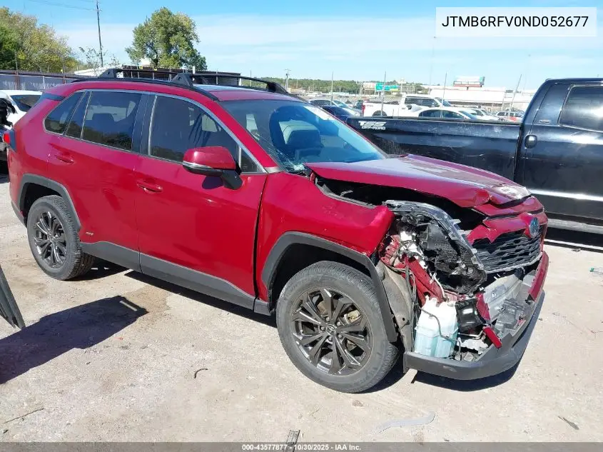 JTMB6RFV0ND052677 2022 Toyota Rav4 Hybrid Xle Premium