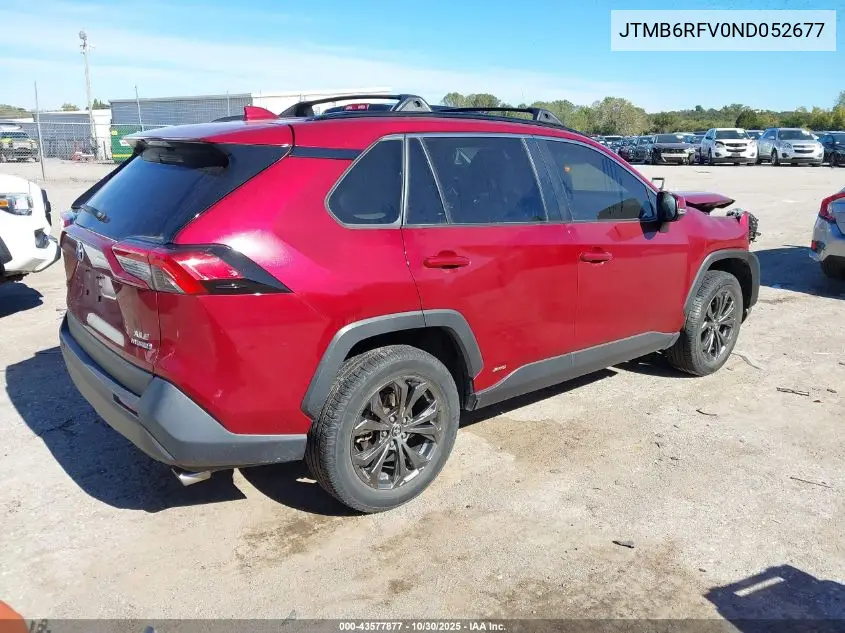 JTMB6RFV0ND052677 2022 Toyota Rav4 Hybrid Xle Premium