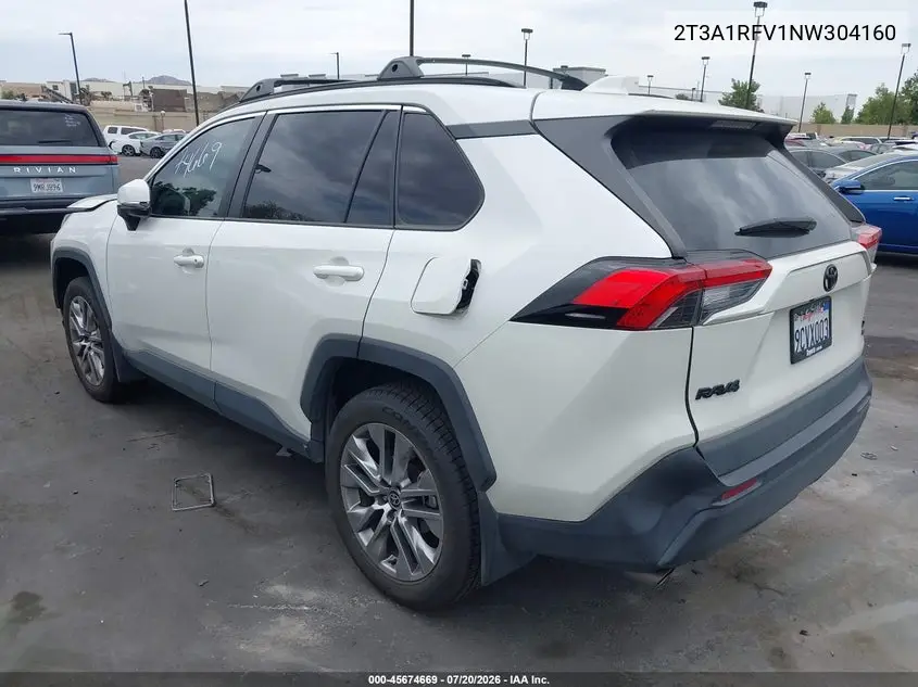 2022 Toyota Rav4 Xle Premium VIN: 2T3A1RFV1NW304160 Lot: 45674669