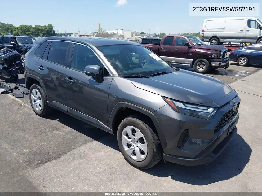 2025 Toyota Rav4 Le VIN: 2T3G1RFV5SW552191 Lot: 45525053