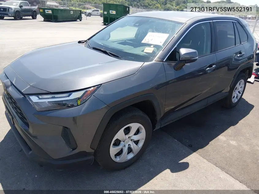 2025 Toyota Rav4 Le VIN: 2T3G1RFV5SW552191 Lot: 45525053