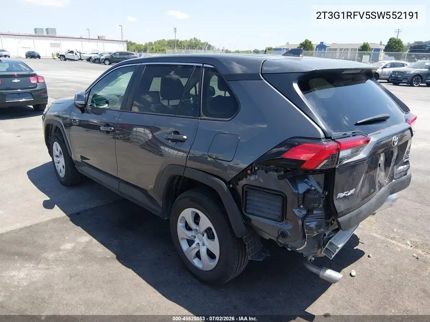 2025 Toyota Rav4 Le VIN: 2T3G1RFV5SW552191 Lot: 45525053