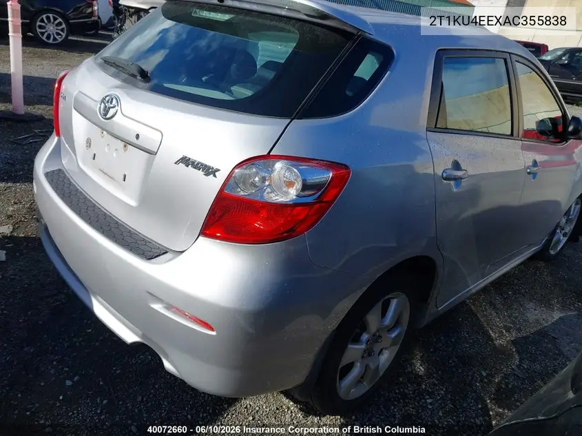 2010 Toyota Corolla Matrix VIN: 2T1KU4EEXAC355838 Lot: 40072660