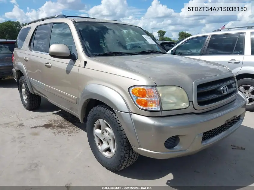 2001 Toyota Sequoia Sr5 V8 VIN: 5TDZT34A71S038150 Lot: 45366612