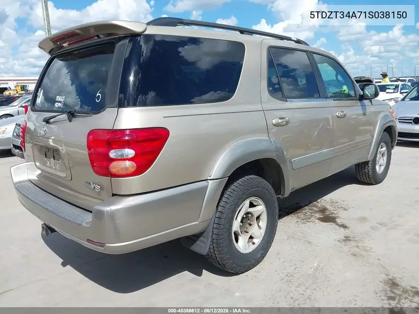 2001 Toyota Sequoia Sr5 V8 VIN: 5TDZT34A71S038150 Lot: 45366612