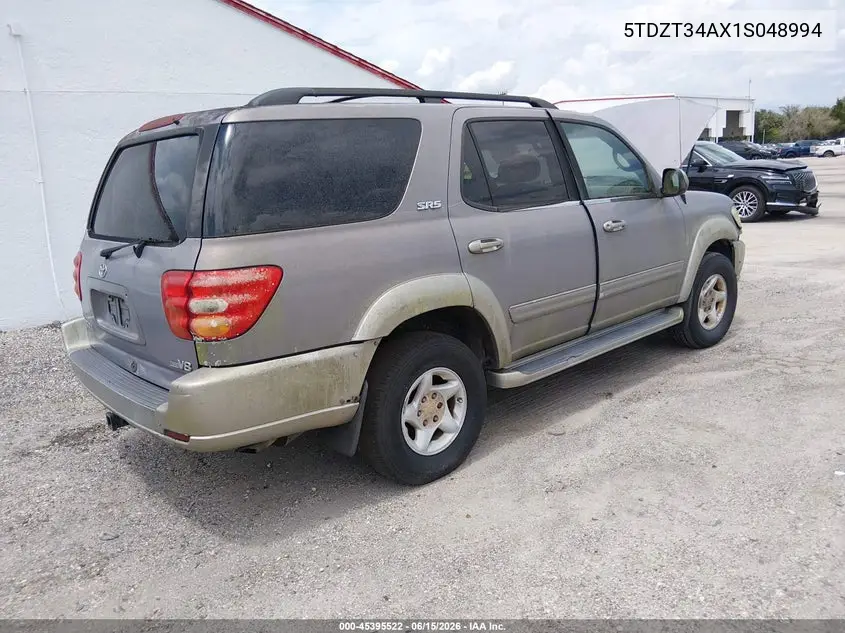 2001 Toyota Sequoia Sr5 V8 VIN: 5TDZT34AX1S048994 Lot: 45395522