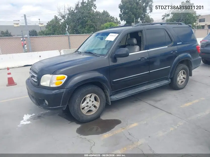 2001 Toyota Sequoia Limited V8 VIN: 5TDZT38A31S011201 Lot: 45494325