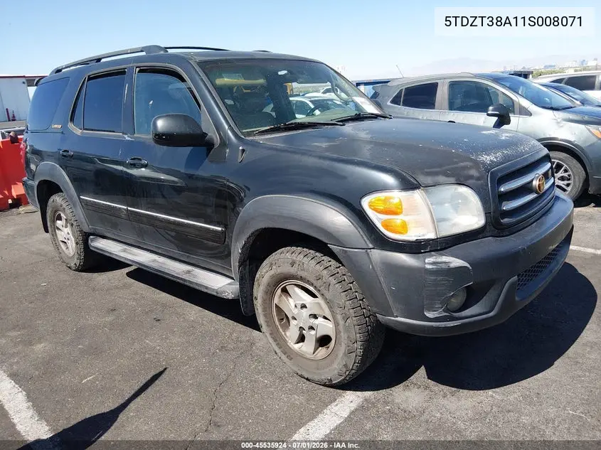 2001 Toyota Sequoia Limited V8 VIN: 5TDZT38A11S008071 Lot: 45535924