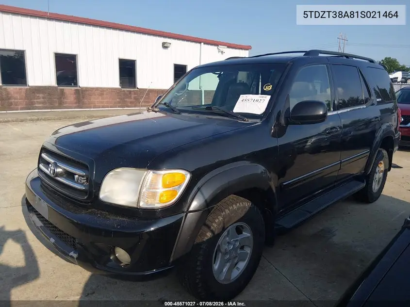 2001 Toyota Sequoia Limited V8 VIN: 5TDZT38A81S021464 Lot: 45571027
