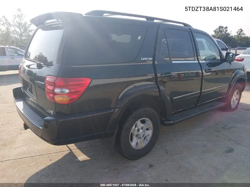 2001 Toyota Sequoia Limited V8 VIN: 5TDZT38A81S021464 Lot: 45571027