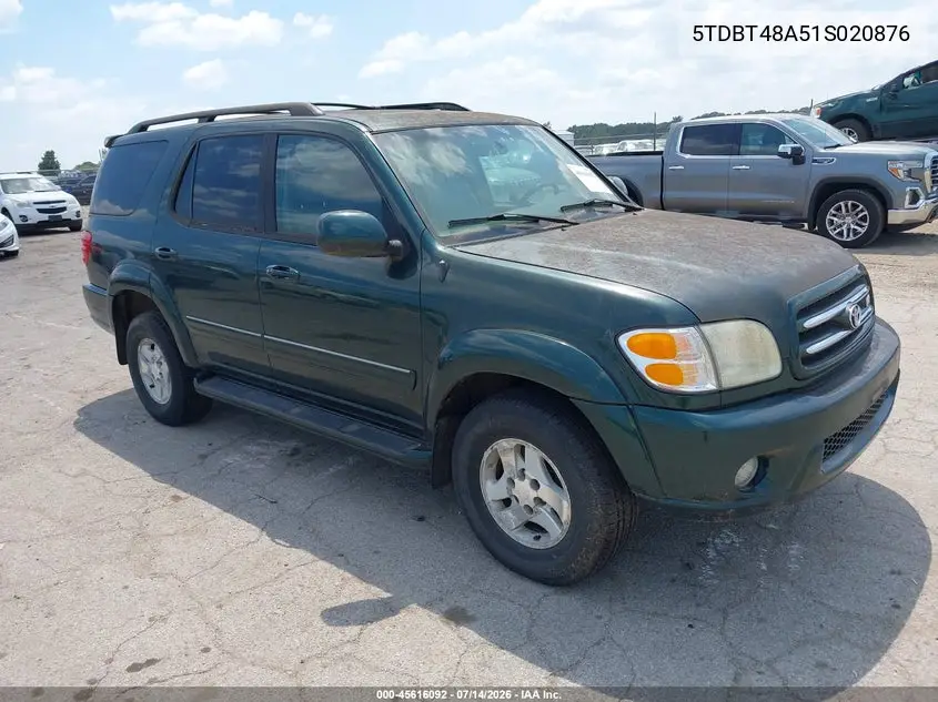 2001 Toyota Sequoia Limited V8 VIN: 5TDBT48A51S020876 Lot: 45616092