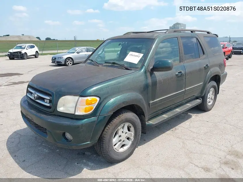 2001 Toyota Sequoia Limited V8 VIN: 5TDBT48A51S020876 Lot: 45616092