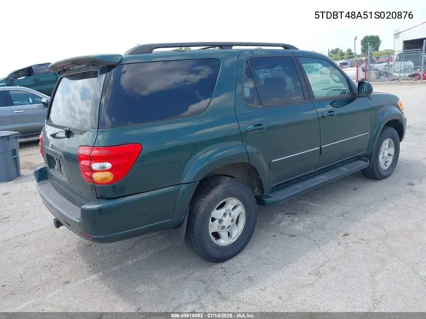 2001 Toyota Sequoia Limited V8 VIN: 5TDBT48A51S020876 Lot: 45616092