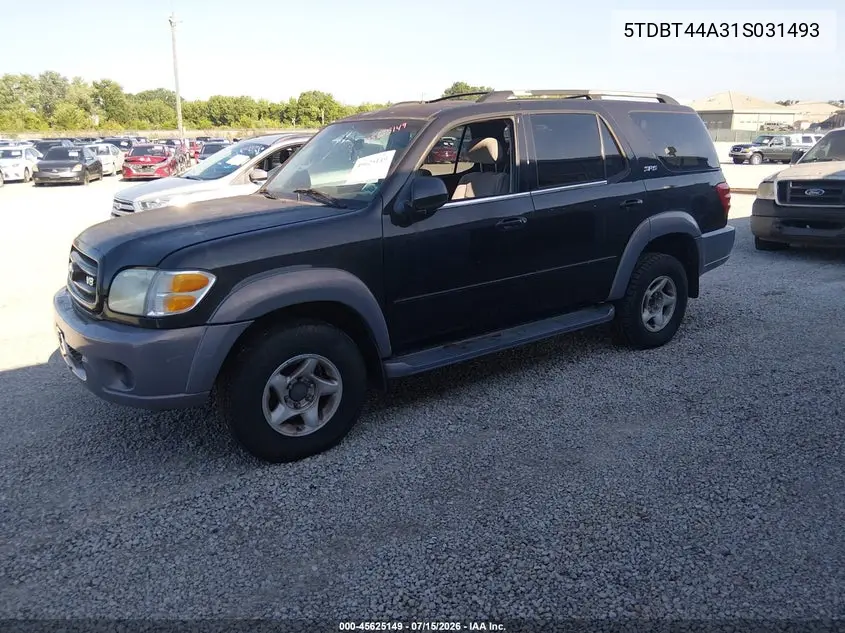 2001 Toyota Sequoia Sr5 V8 VIN: 5TDBT44A31S031493 Lot: 45625149
