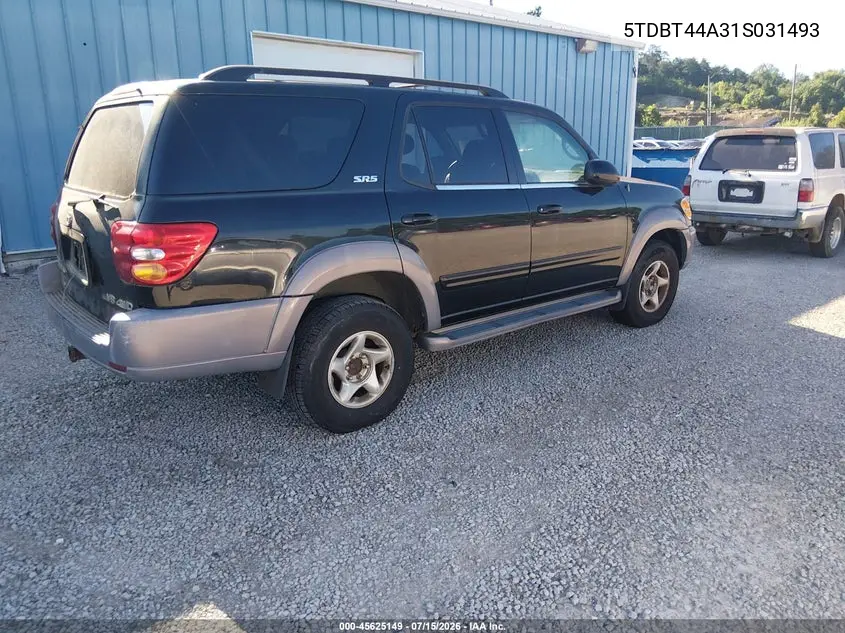 2001 Toyota Sequoia Sr5 V8 VIN: 5TDBT44A31S031493 Lot: 45625149