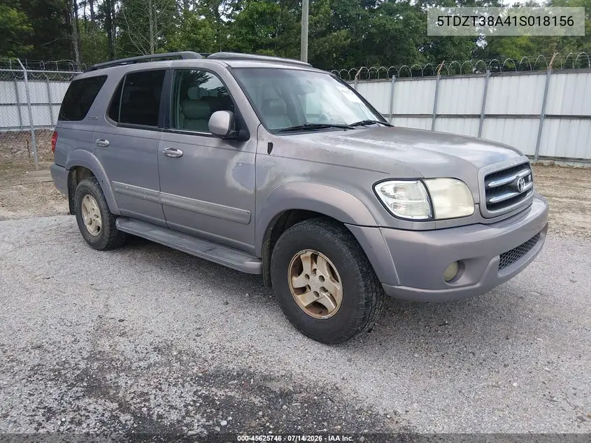 2001 Toyota Sequoia Limited V8 VIN: 5TDZT38A41S018156 Lot: 45625746