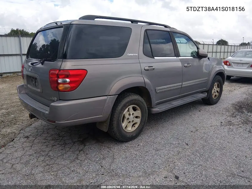 2001 Toyota Sequoia Limited V8 VIN: 5TDZT38A41S018156 Lot: 45625746