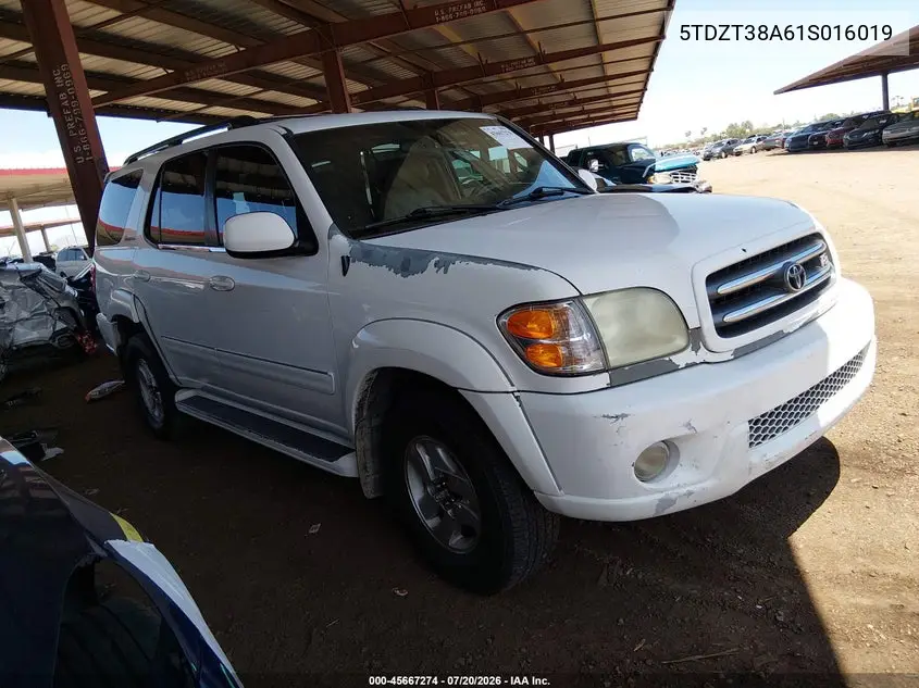 2001 Toyota Sequoia Limited V8 VIN: 5TDZT38A61S016019 Lot: 45667274
