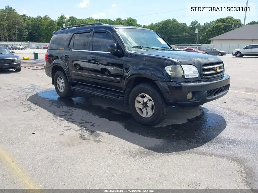 2001 Toyota Sequoia Limited V8 VIN: 5TDZT38A11S033181 Lot: 45693840