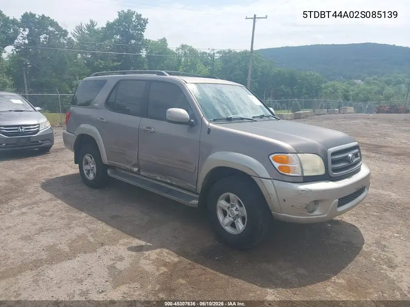 2002 Toyota Sequoia Sr5 V8 VIN: 5TDBT44A02S085139 Lot: 45307636
