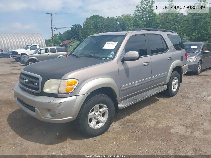 2002 Toyota Sequoia Sr5 V8 VIN: 5TDBT44A02S085139 Lot: 45307636