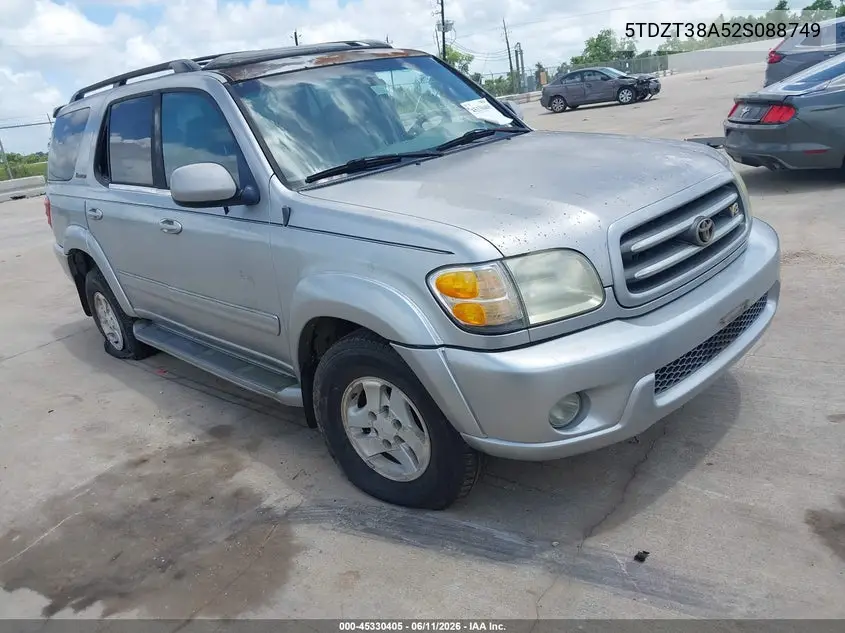 2002 Toyota Sequoia Limited V8 VIN: 5TDZT38A52S088749 Lot: 45330405