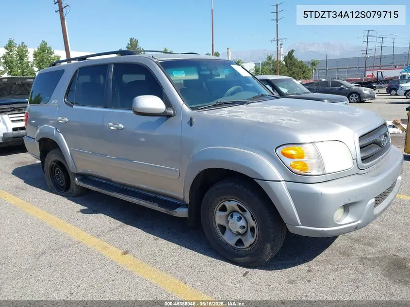 2002 Toyota Sequoia Sr5 V8 VIN: 5TDZT34A12S079715 Lot: 45388048