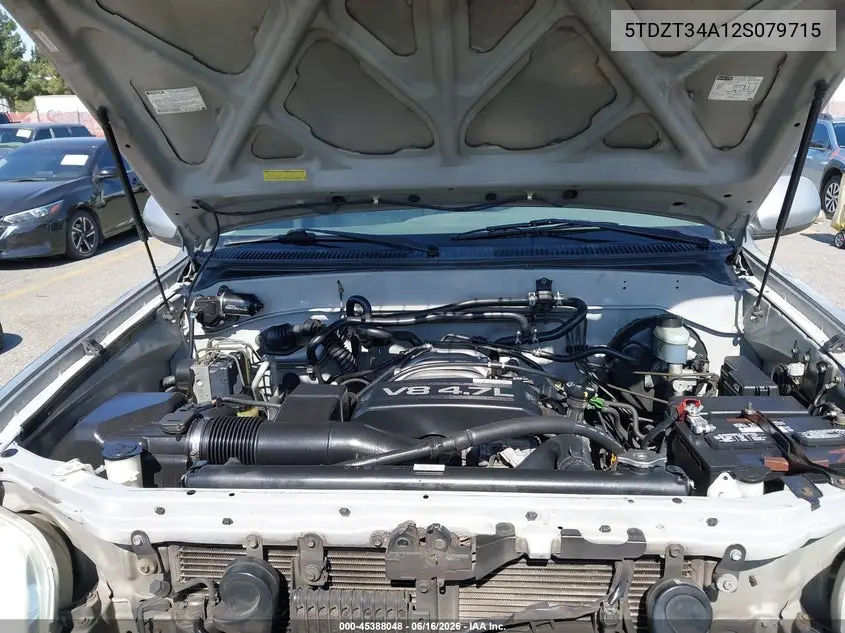 2002 Toyota Sequoia Sr5 V8 VIN: 5TDZT34A12S079715 Lot: 45388048