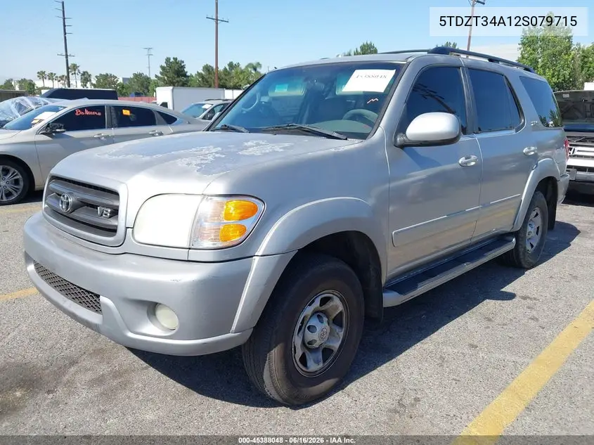2002 Toyota Sequoia Sr5 V8 VIN: 5TDZT34A12S079715 Lot: 45388048
