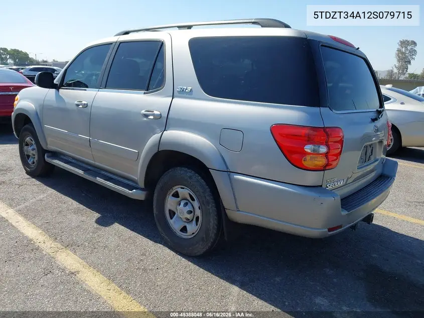2002 Toyota Sequoia Sr5 V8 VIN: 5TDZT34A12S079715 Lot: 45388048