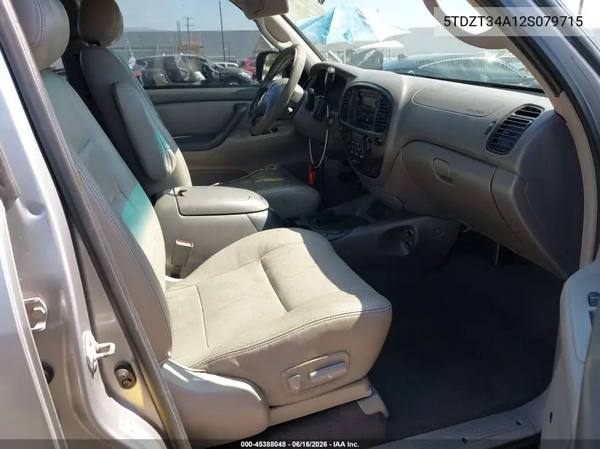 2002 Toyota Sequoia Sr5 V8 VIN: 5TDZT34A12S079715 Lot: 45388048