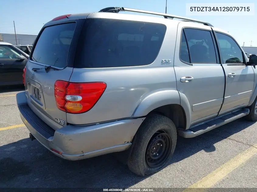 2002 Toyota Sequoia Sr5 V8 VIN: 5TDZT34A12S079715 Lot: 45388048
