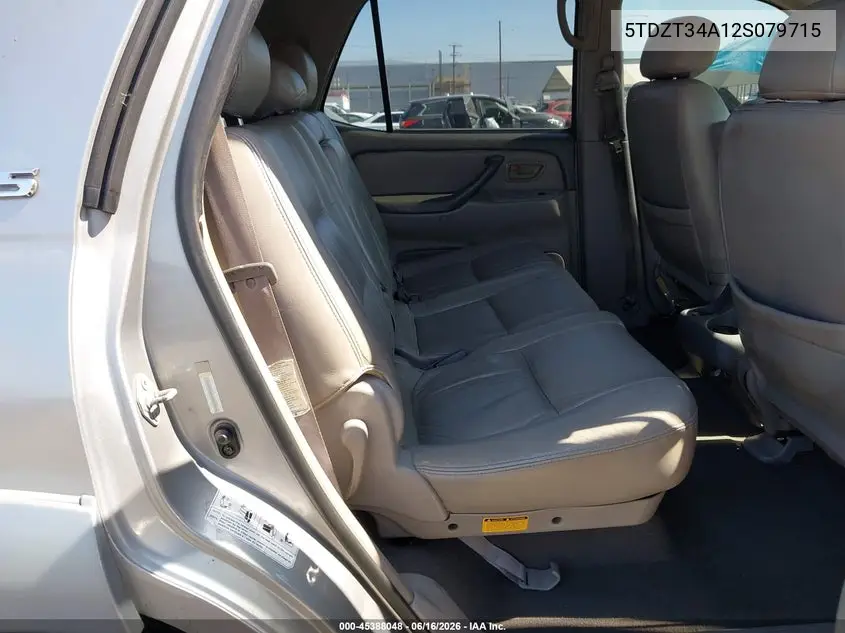 2002 Toyota Sequoia Sr5 V8 VIN: 5TDZT34A12S079715 Lot: 45388048
