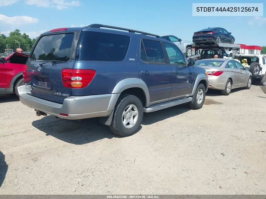 2002 Toyota Sequoia Sr5 V8 VIN: 5TDBT44A42S125674 Lot: 45423166