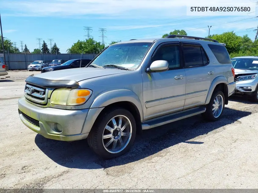 2002 Toyota Sequoia Limited V8 VIN: 5TDBT48A92S076580 Lot: 45457077