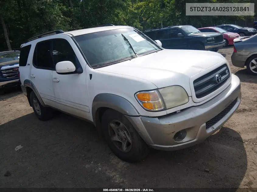 2002 Toyota Sequoia Sr5 V8 VIN: 5TDZT34A02S128841 Lot: 45486738