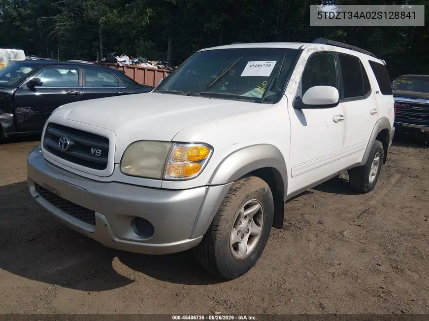 2002 Toyota Sequoia Sr5 V8 VIN: 5TDZT34A02S128841 Lot: 45486738