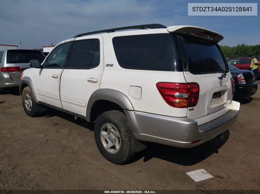 2002 Toyota Sequoia Sr5 V8 VIN: 5TDZT34A02S128841 Lot: 45486738