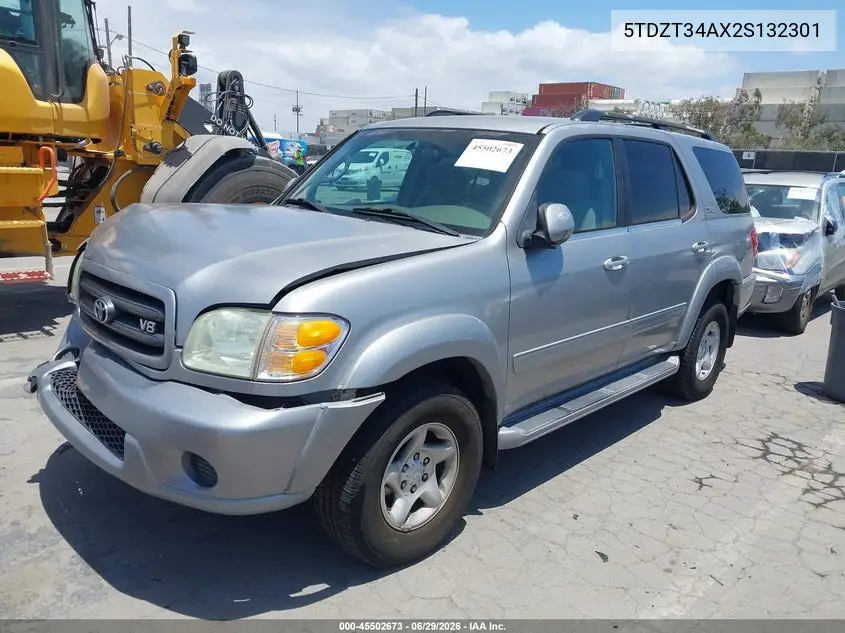 2002 Toyota Sequoia Sr5 V8 VIN: 5TDZT34AX2S132301 Lot: 45502673