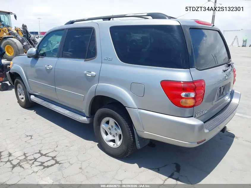 2002 Toyota Sequoia Sr5 V8 VIN: 5TDZT34AX2S132301 Lot: 45502673