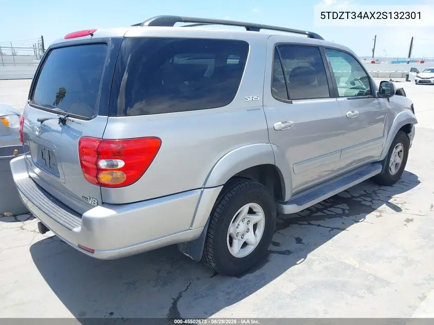 2002 Toyota Sequoia Sr5 V8 VIN: 5TDZT34AX2S132301 Lot: 45502673