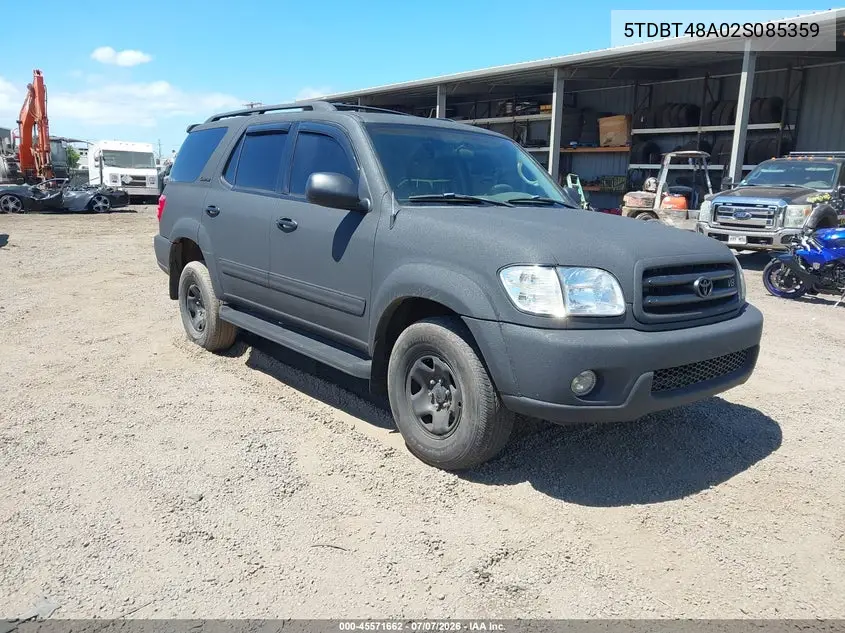 2002 Toyota Sequoia Limited V8 VIN: 5TDBT48A02S085359 Lot: 45571662