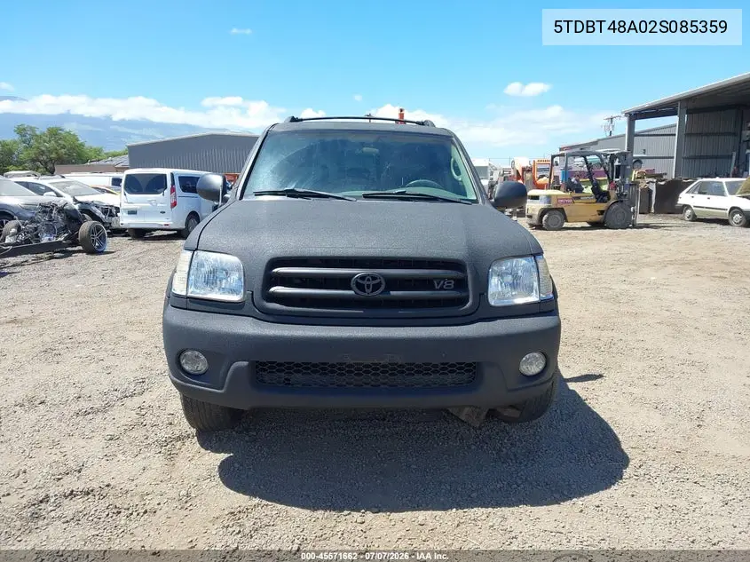 2002 Toyota Sequoia Limited V8 VIN: 5TDBT48A02S085359 Lot: 45571662