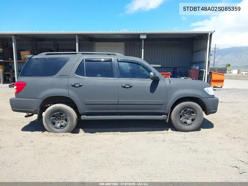 2002 Toyota Sequoia Limited V8 VIN: 5TDBT48A02S085359 Lot: 45571662