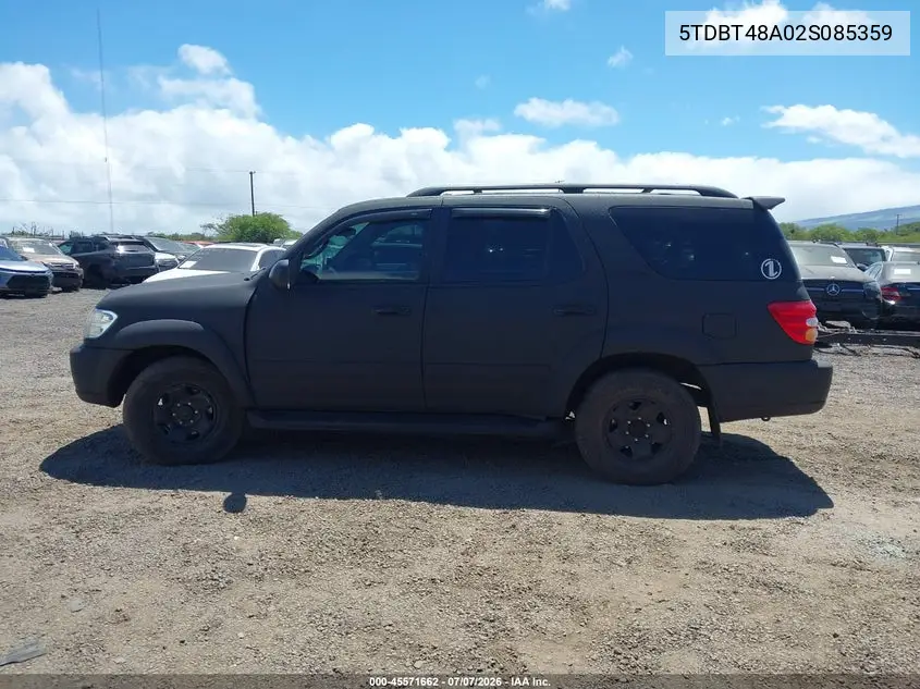 2002 Toyota Sequoia Limited V8 VIN: 5TDBT48A02S085359 Lot: 45571662