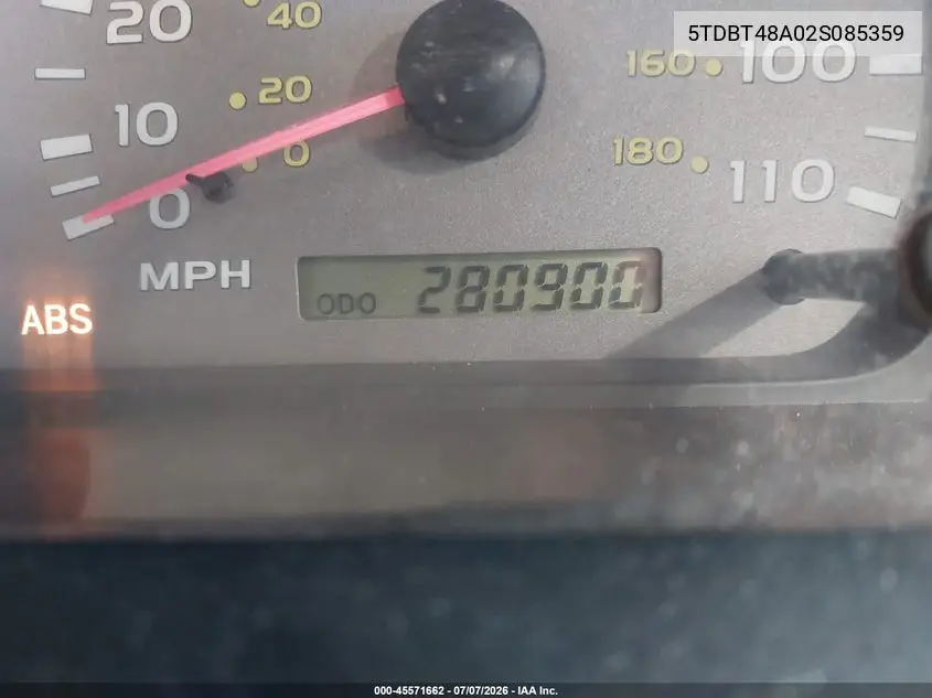2002 Toyota Sequoia Limited V8 VIN: 5TDBT48A02S085359 Lot: 45571662