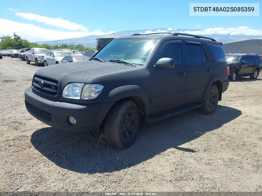 2002 Toyota Sequoia Limited V8 VIN: 5TDBT48A02S085359 Lot: 45571662