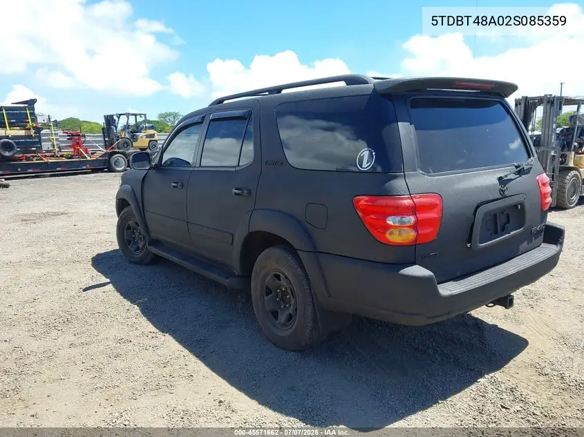 2002 Toyota Sequoia Limited V8 VIN: 5TDBT48A02S085359 Lot: 45571662
